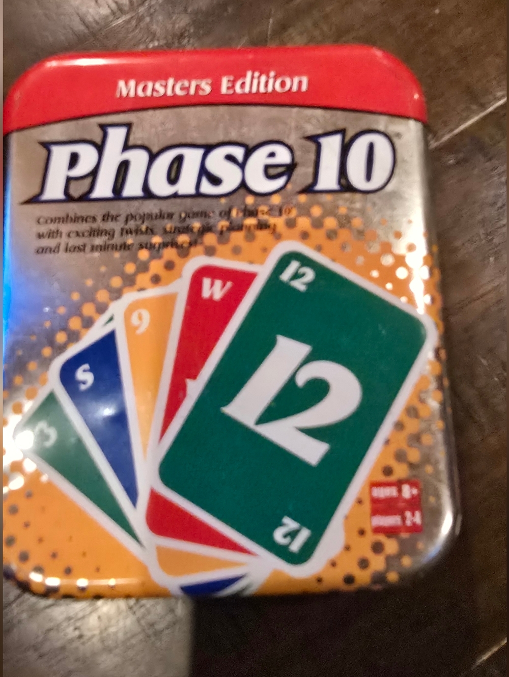 Phase 10 Master Edition In Tin Box Fundex Games Family Fun Card Game Travel